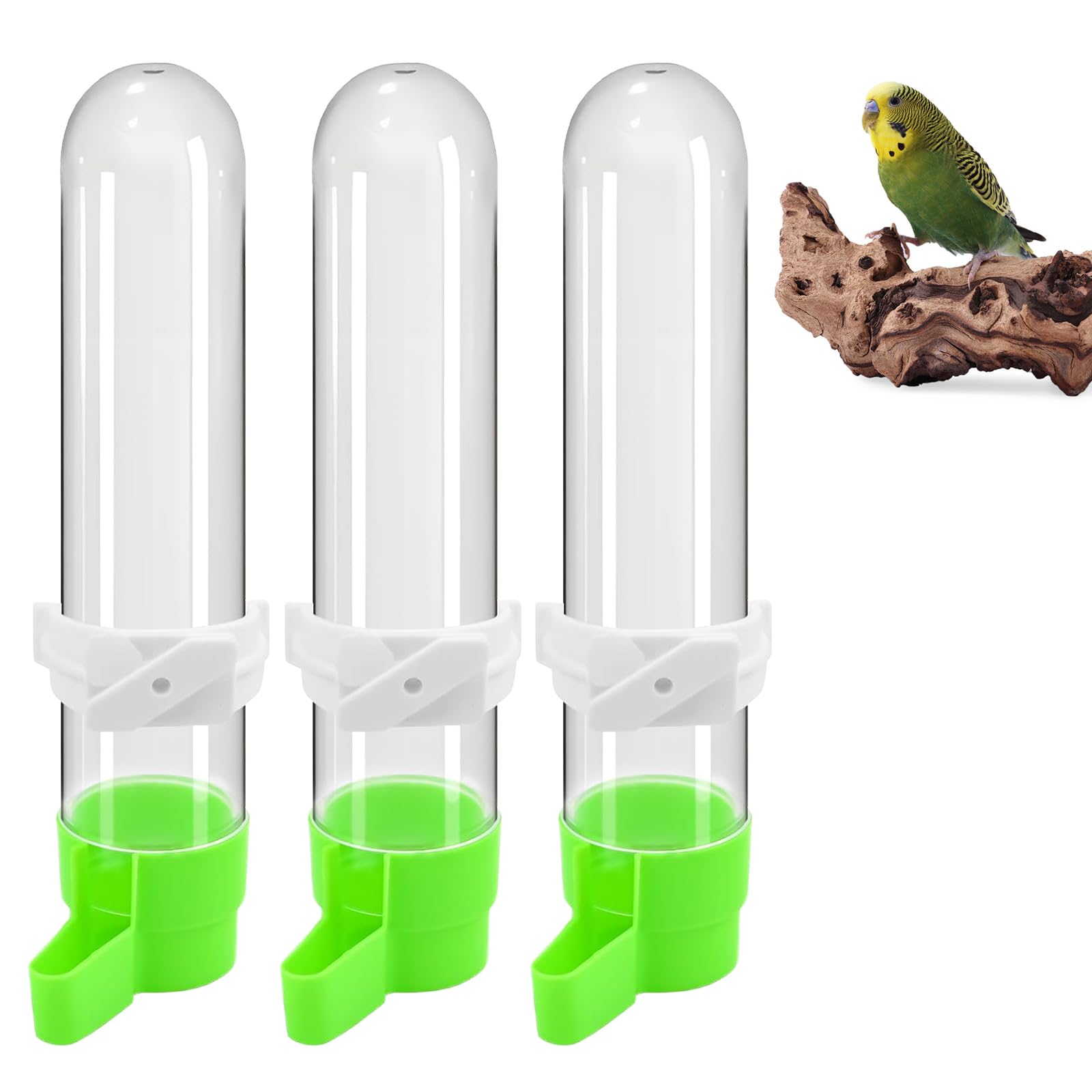3Pcs Bird Feeder Drinker per Gabbia, Automatica Abbeveratoio per Uccelli Beverino, Abbeveratoi per Uccelli da Appendere, Dispenser D'acqua per Gabbie per Uccelli, per Pappagalli, Pappagallini