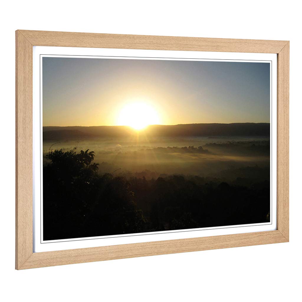 Big Box Art Framed Print Kenya Landscape Africa (2) Design | Wall Art Picture | Home Decor for Kitchen, Living Room, Bedroom, Hallway, Oak, A2 / 24.5x18 Inch / 62x45cm
