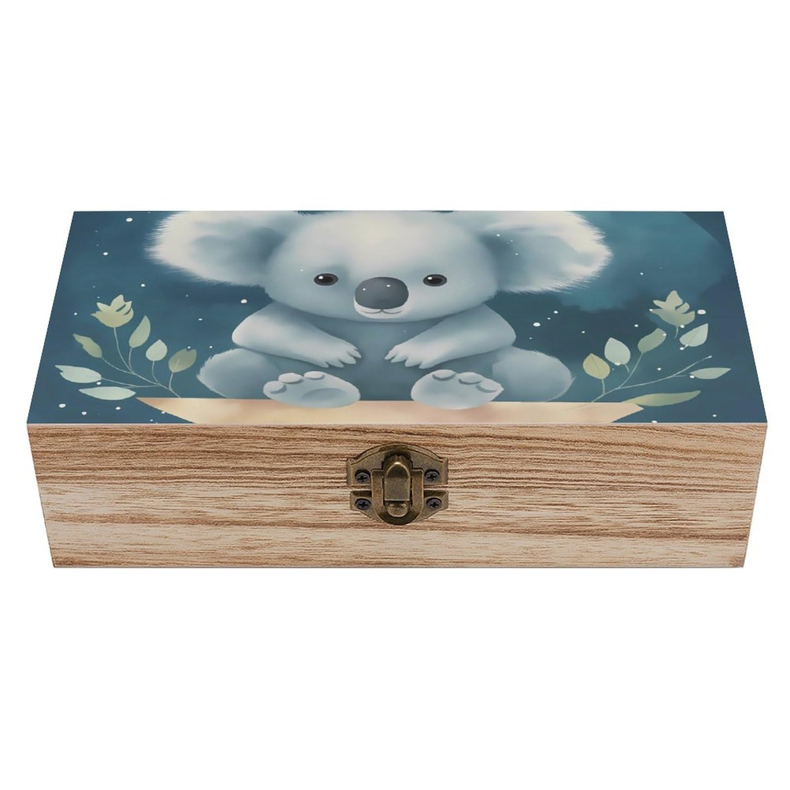 HLBSDM Cartoon Koala Wooden Storage Vintage Keepsake Decorative Boxs