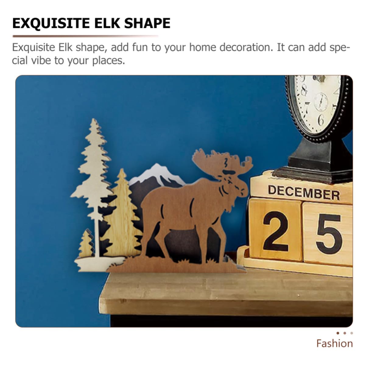 Toyvian 4 Stück Holz Elch Figur mit Feinen Details für Regal und