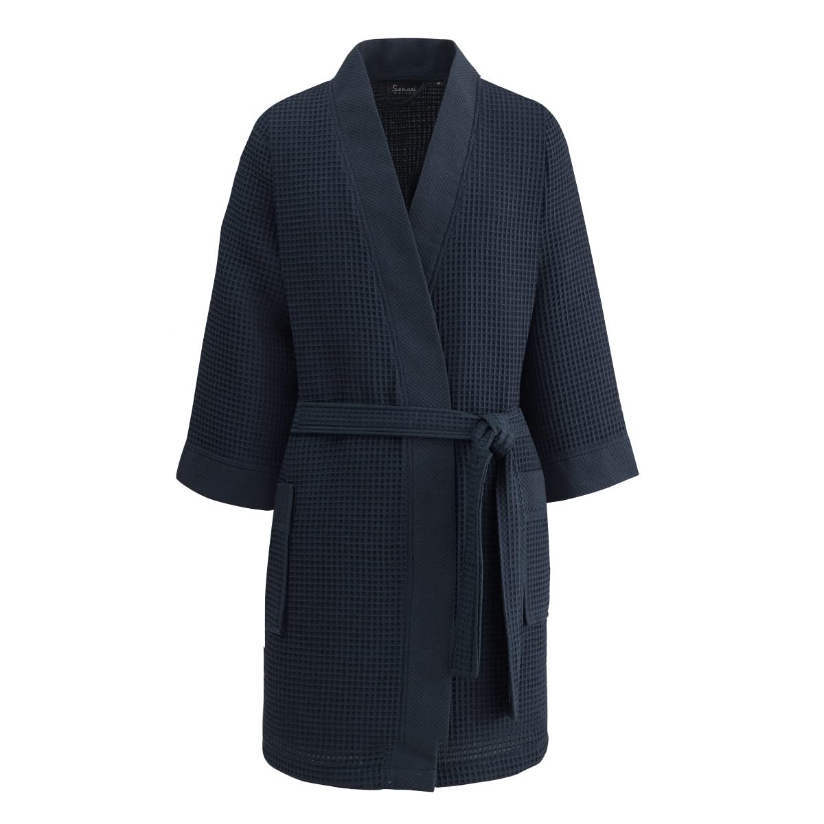 Peignoir kimono haut de gamme Sensei Maison en nid d'abeille uni 210gr/m²