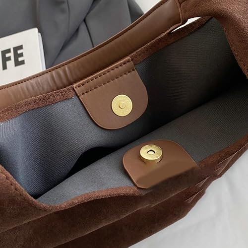 Miniatura 6 de Bolsos de ante modernos para mujer Bolsos de trabajo Bolsos de ante retro Bolso de mano holgado para viajes Bolso de oficina Bolso universitario