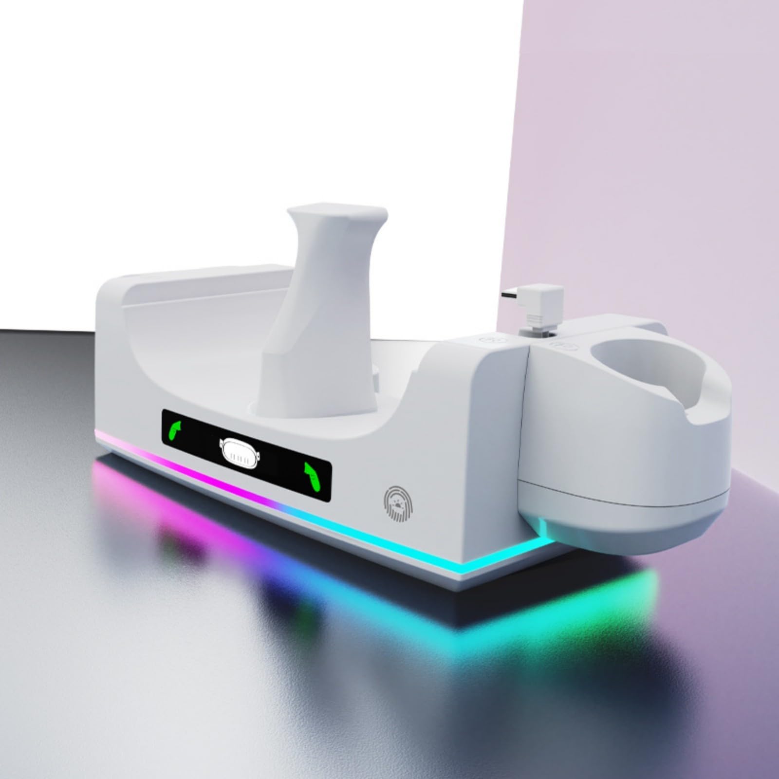 Base di ricarica per occhiali di realtà virtuale 3S e supporto di ricarica per controller con piedini antiscivolo resistenti per stabilità