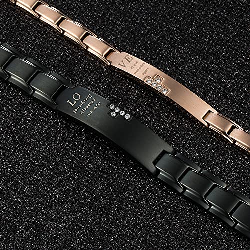 Wolentty Couples Distance Bracelets Love Matching Bracelets Gift for Valentine's Day3