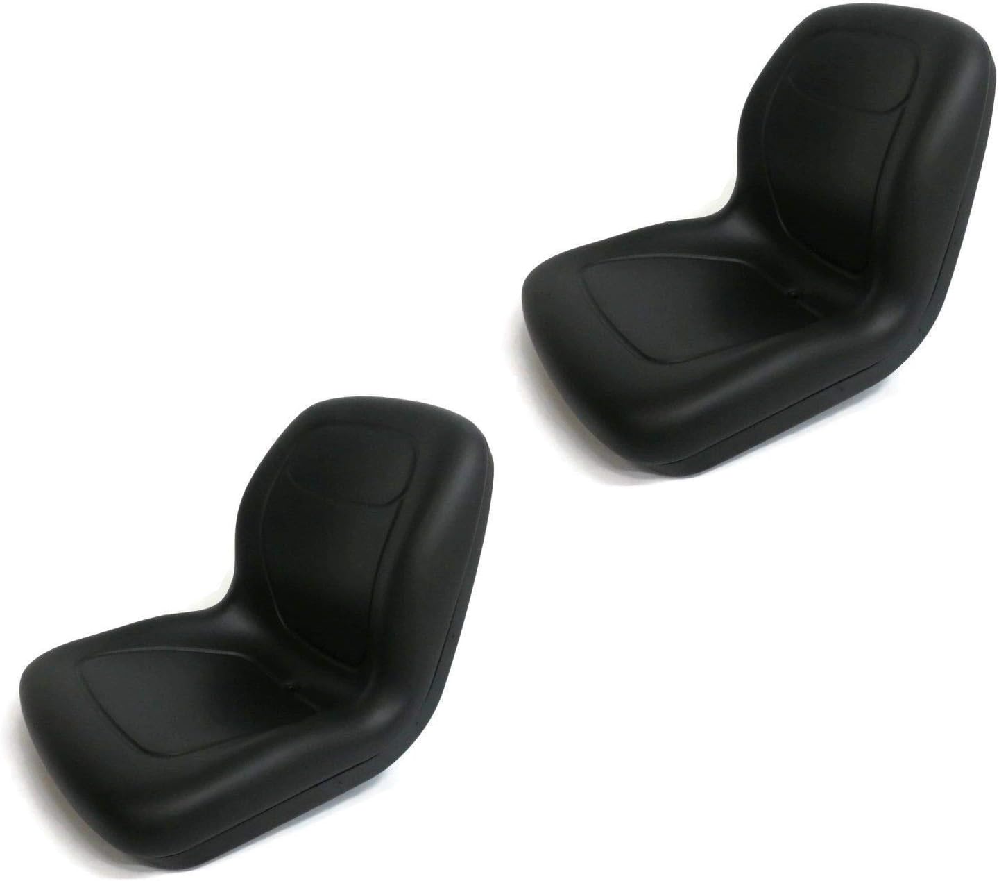 MILSCO Two Black High Back Seats for John Deere Gator, Snapper, Toro, Club Car