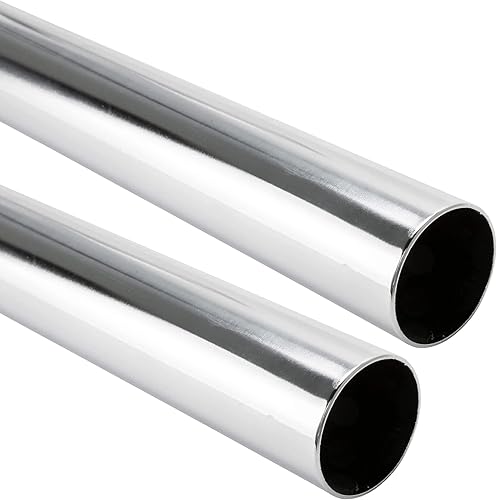 Barra redonda resistente para armario de 94 pulgadas  1 516 pulgadas de diámetro (1.260in)  Poste de ropa cromado pulido  Paquete de 2