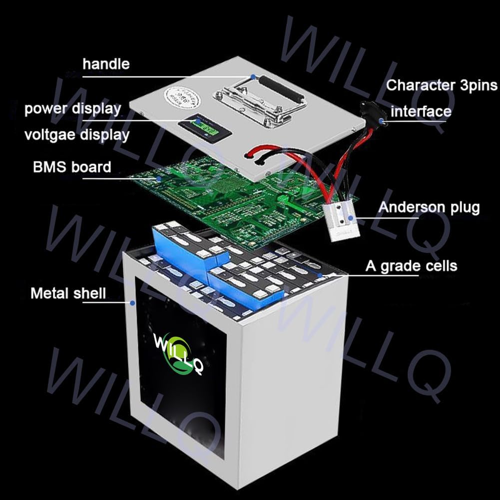 Internal components of the battery including BMS board and A-grade cells
