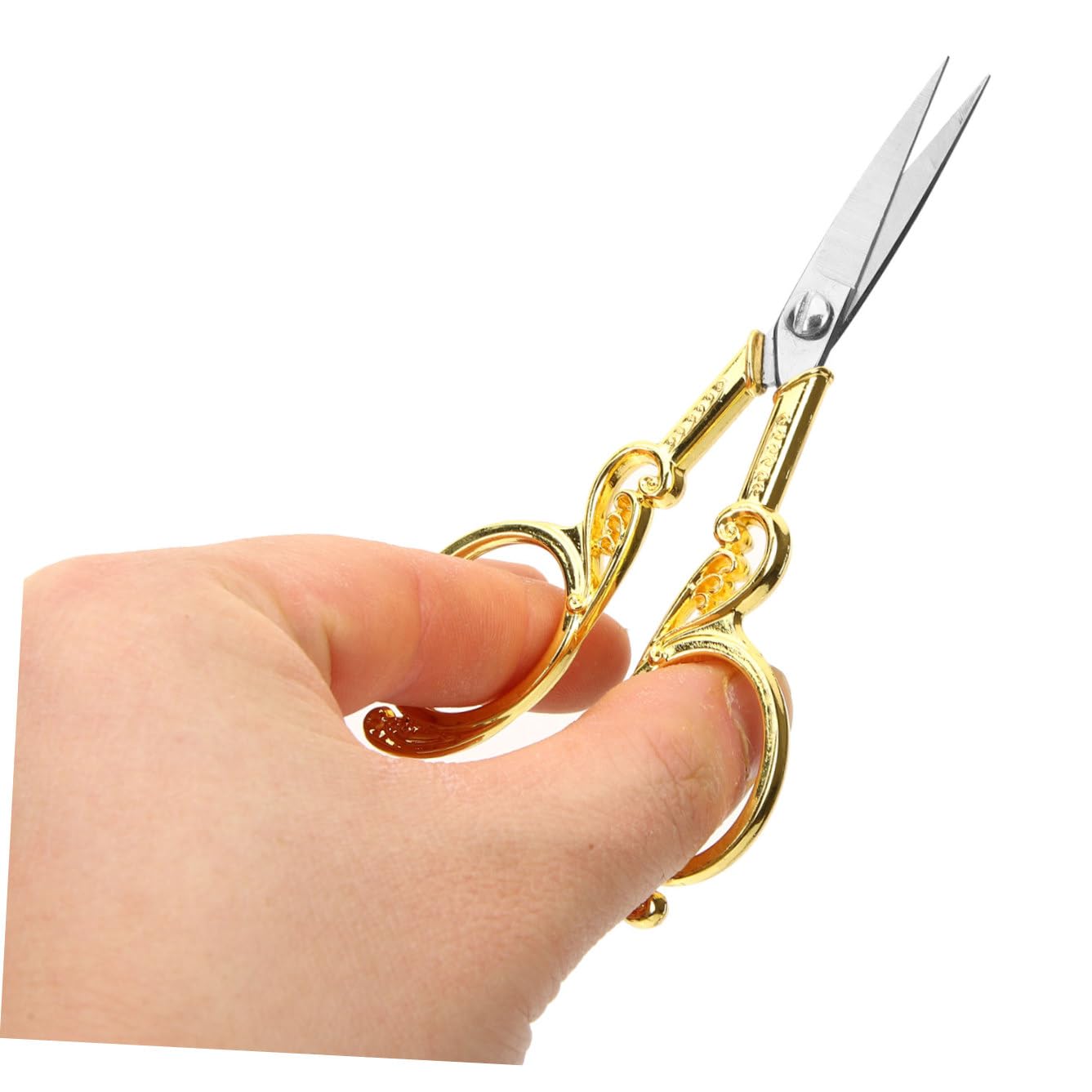 SHINEOFI 3 Pezzi forbici retrò scissors tessuto acciaino forbicine per cucito filo per cucire Forniture di cucito forbice da ricamo cesoia per lavori di Acciaio inossidabile Golden