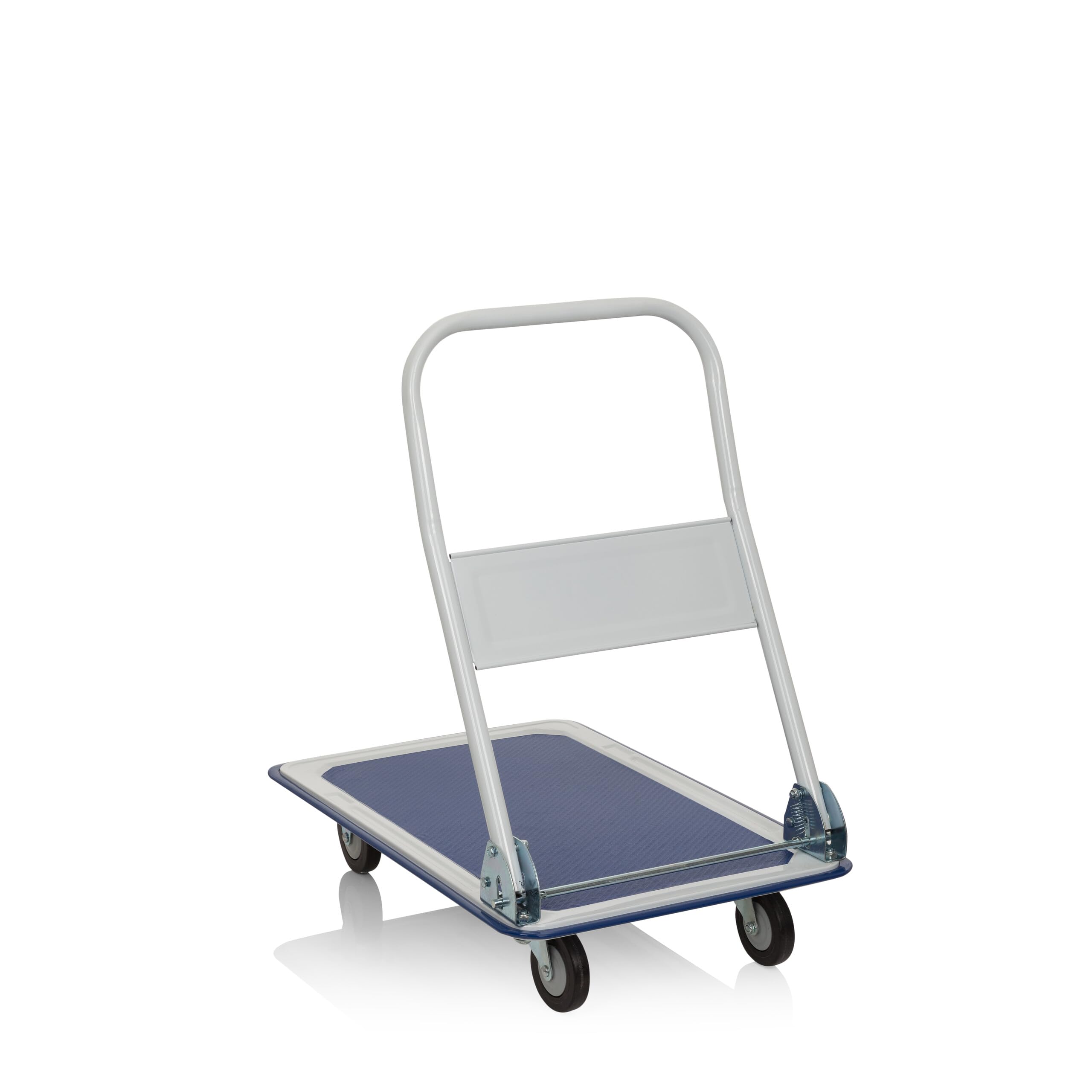 hjh OFFICE 830022 Carro de Plataforma Plegable Carry Carrito de Transporte para Cargas Pesadas con Neumáticos, Industrial, hasta 150 kg, Azul/Blanco