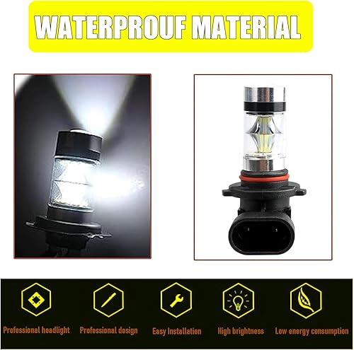 Miniatura 5 de Nowkont 2 Pack Car LED Fog Lights, 90059006 Ultra Bright Low Beam Lights, Big-power LED Lighting Accessories, Universal for Most Cars, Trucks and