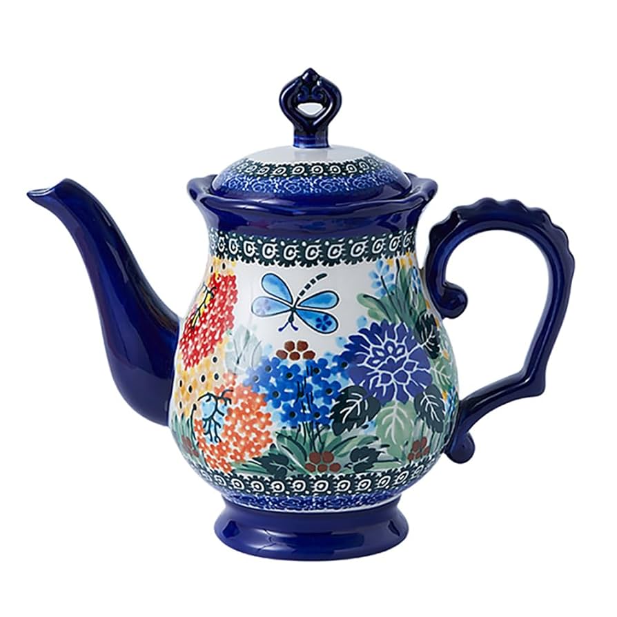 Amazon.com | Bicuzat Vintage Flower Pattern Pottery Teapot