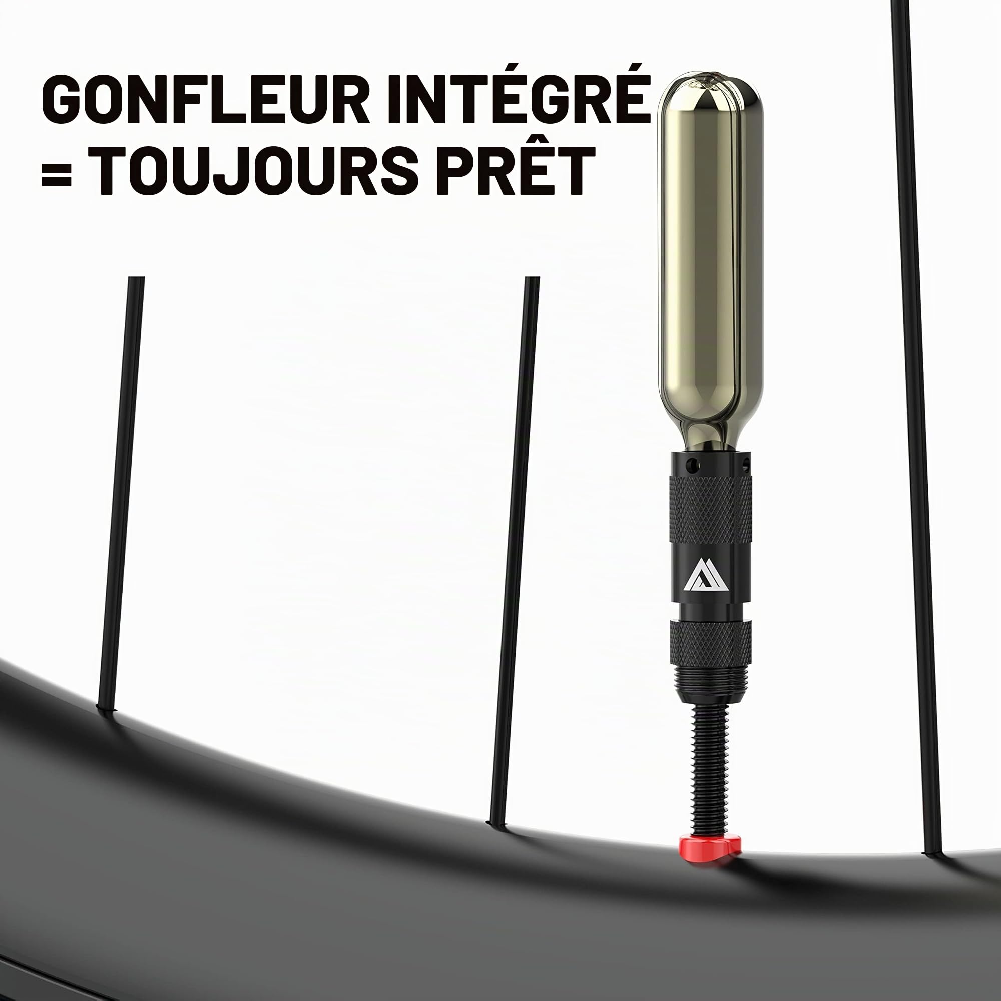 KOM Cycling Kit de réparation de pneus sans chambre à air pour vélo - 8 couleurs - Répare les crevaisons de pneus de VTT et vélo de route - Fourche de réparation de pneu et alésoir - 8 bandes de bacon