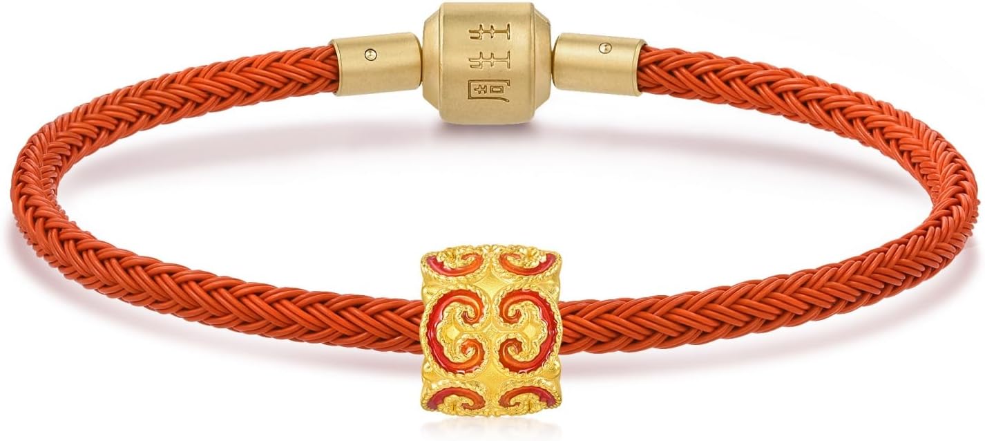 Charme 999 24K Gold Auspicious Ruyi Charm Bracelet for Women 17cm 95525C