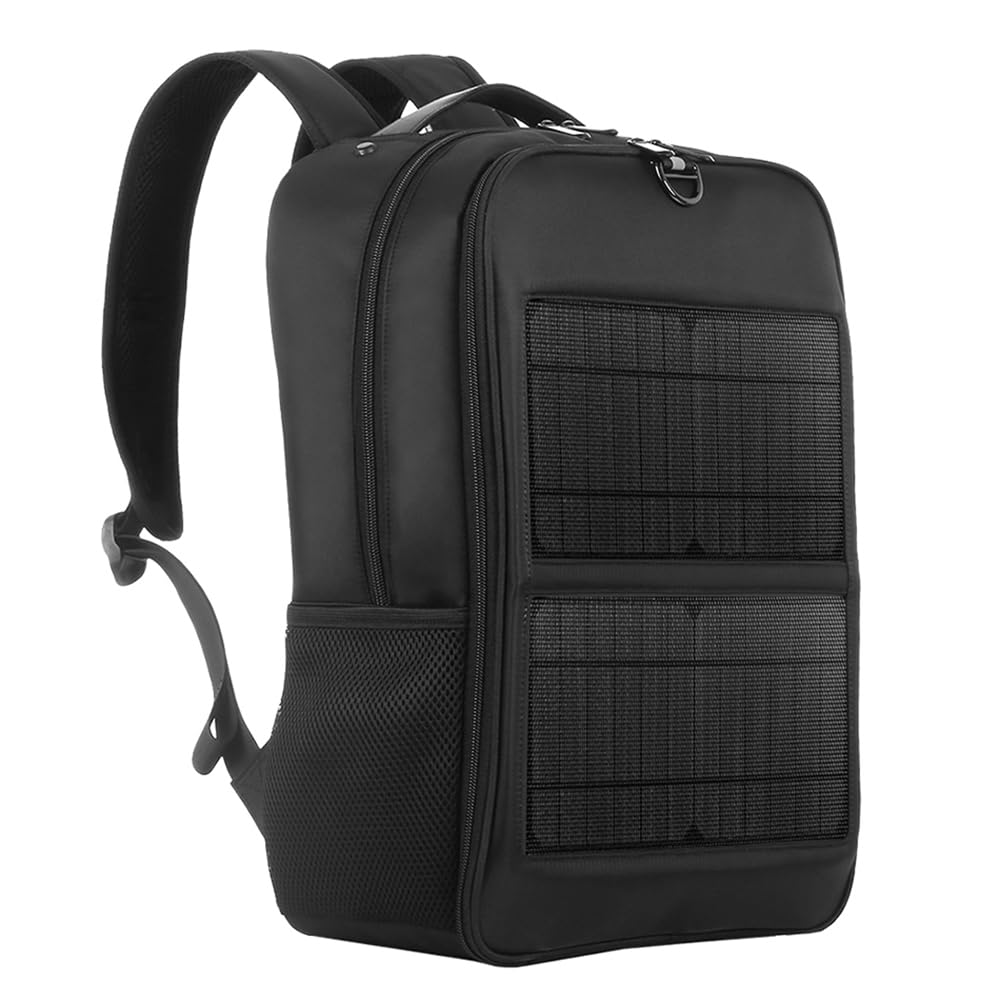 FLEXMAN 5V 14W Speciatura Solare, Borsa da Viaggio in Nylon a Prova di Acqua con Pannello Solare Dual USB, Zaino per Esterni di Grande Capacità per le Campeggio Craging da Trekking