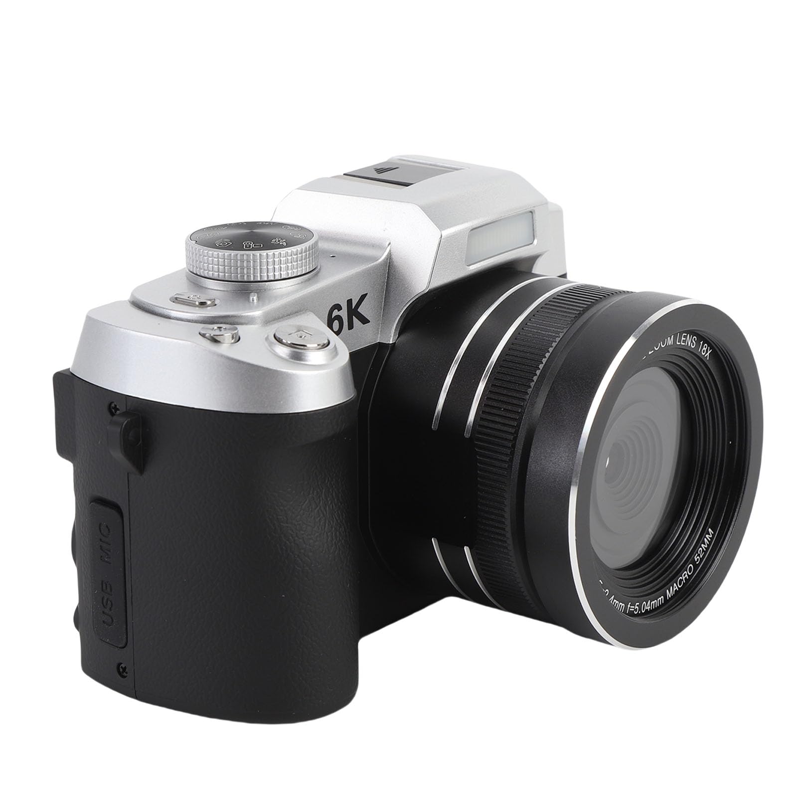 Elprico Fotocamera Digitale 6K 84MP con Schermo da 3 Pollici Orientabile a 180°, Zoom 18X, WiFi UHD, Webcam per Videoregistrazione in Viaggio, Flash e Microfono Integrati (BLACK)