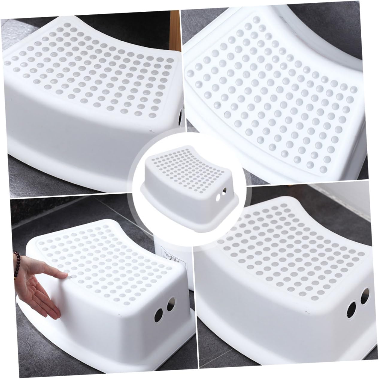 BESPORTBLE Sgabello per Piedi Antiscivolo per Ragazzo Ragazza Sgabello da Bagno Portatile in Plastica Leggero Alta Capacità di Carico per Uso in Bagno e Wc