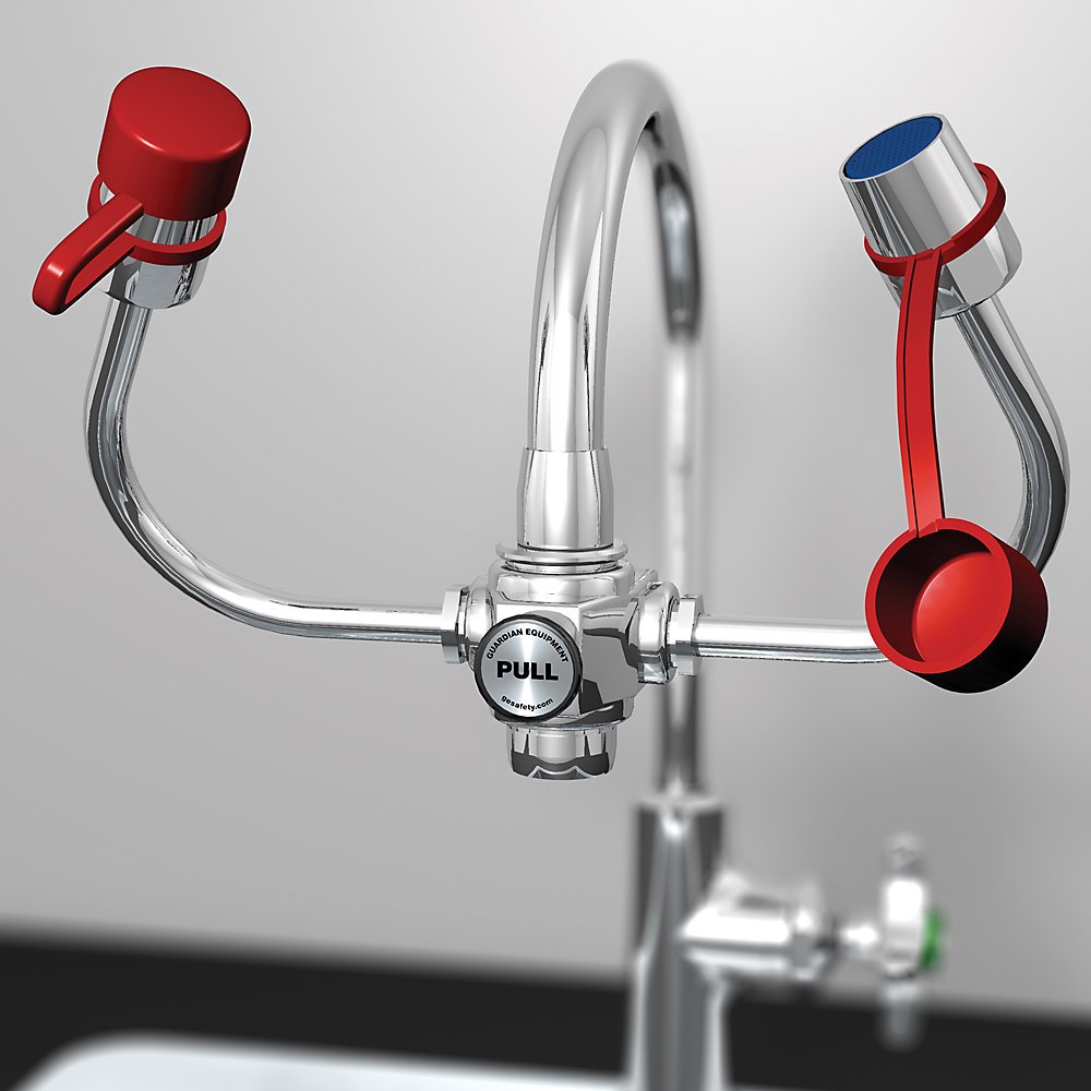 Guardian G1101 Plastic EyeSafe-X Faucet-Mounted Eyewash, Adjustable Aerated Outlet Heads