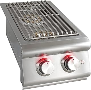 Heavy-Duty Stainless Steel Outdoor | Blaze Double Side Burner Propane LP Grill Barbeque | LED Lights Thermometer | Best Of Backyard For Grilling Masters | BLZ-SB2LTE-LP