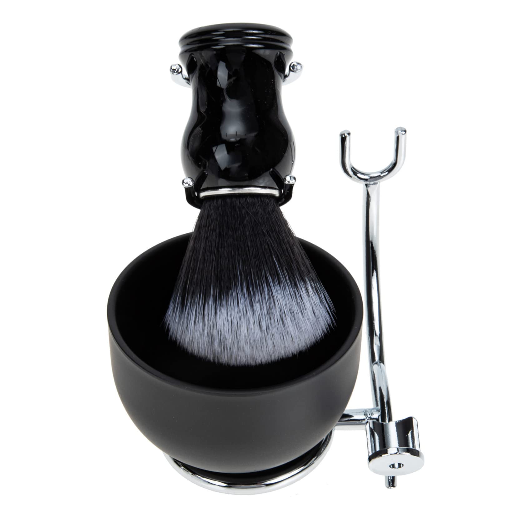 FRCOLOR Barba Uomo Completo Pennello da e Ciotola da Barba Kit Rasatura per Uomo Supporto per Pennello Setole Naturali