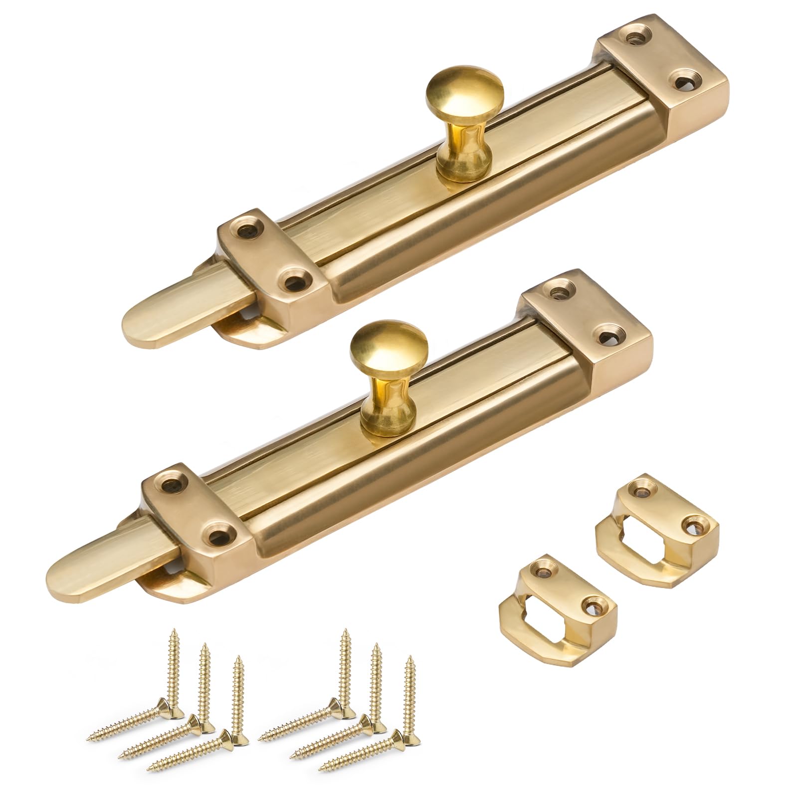 ZAVIA Brass Door Bolt Lock (Pack of 2), 6" / 150mm