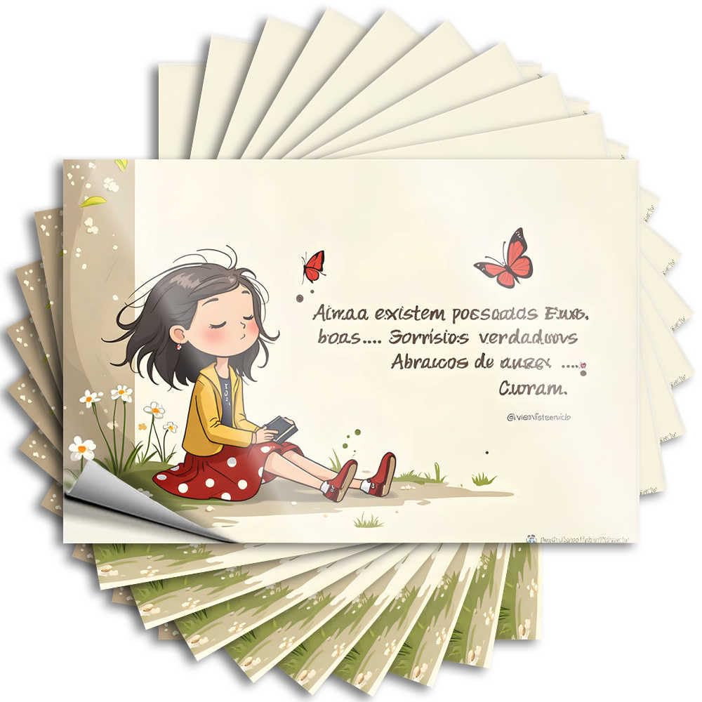 Vintage Decal, Space Room Decor Garage Girl Reading Book with Butterflies in Garden | Funny Quote Quick Decals(6X9CM)