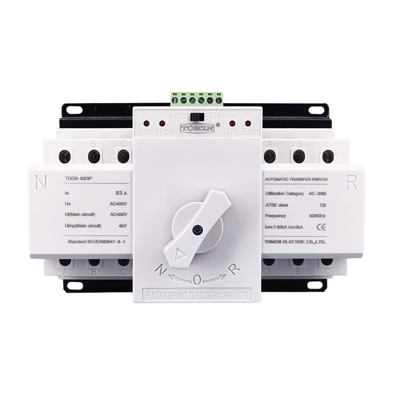 Interruptor de transferencia automático 3P 63A para redes de potencia dual 380V 7