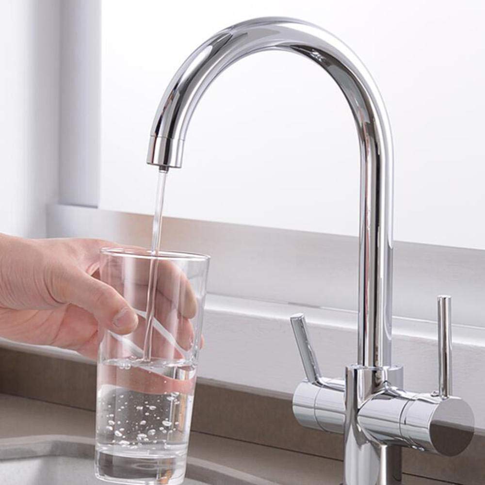 3-Wege-wasserfilter-küchenarmatur, verchromtes Messing, 3-in-1-wasserhahn, heißes und kaltes direkttrinken, Filtration, küchenarmaturen-b