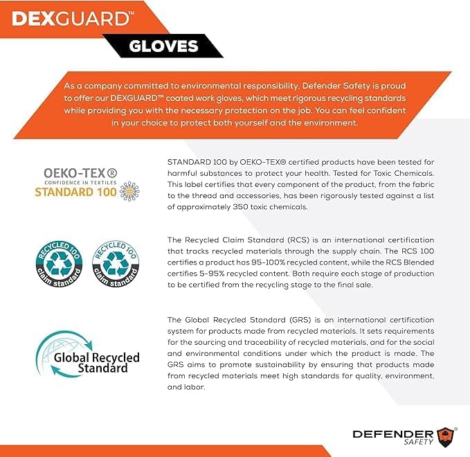 Miniatura 7 de Defender Safety Guantes de trabajo ANSI A6 resistentes a los cortes, paquete de 12, protección contra impactos, recubiertos de nitrilo, hechos de