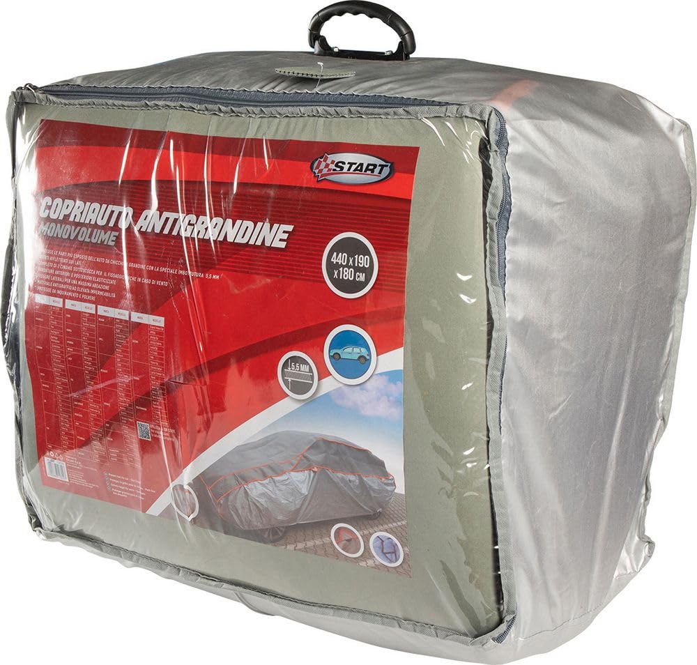Start Copriauto Antigrandine per Monovolumi 440x190x180cm – Telo Copriauto Impermeabile e Resistente, Protezione da Grandine, Sole, Pioggia, Neve.