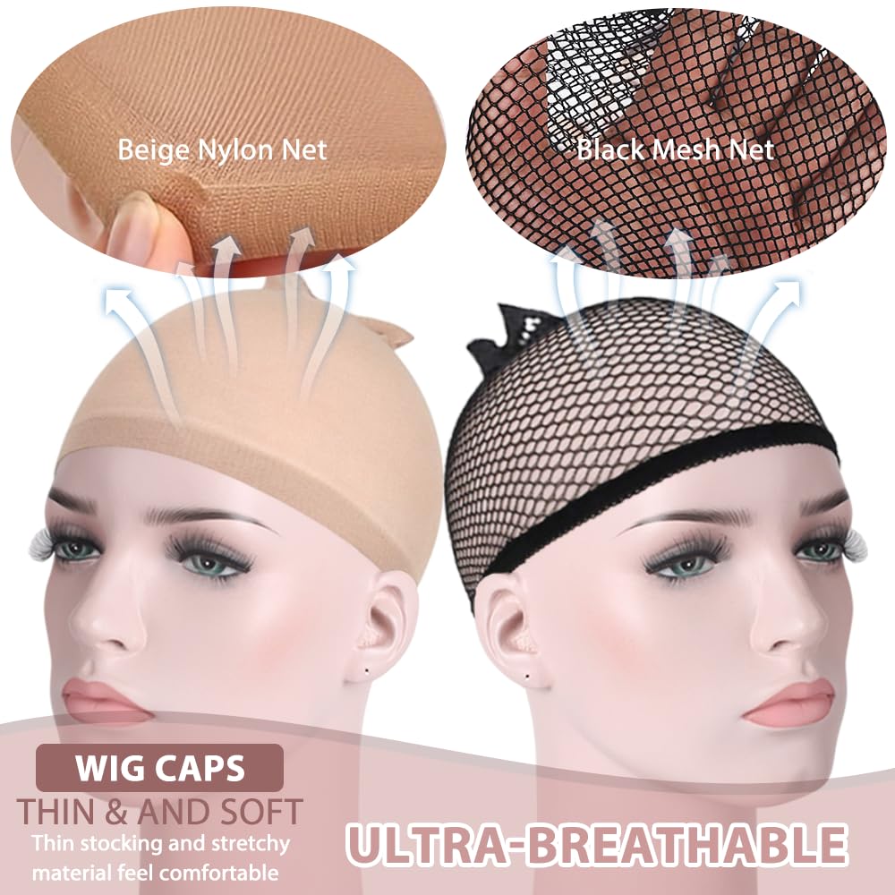 Gorros de Peluca Redecilla Elástico Transpirable Unisex 6 Piezas