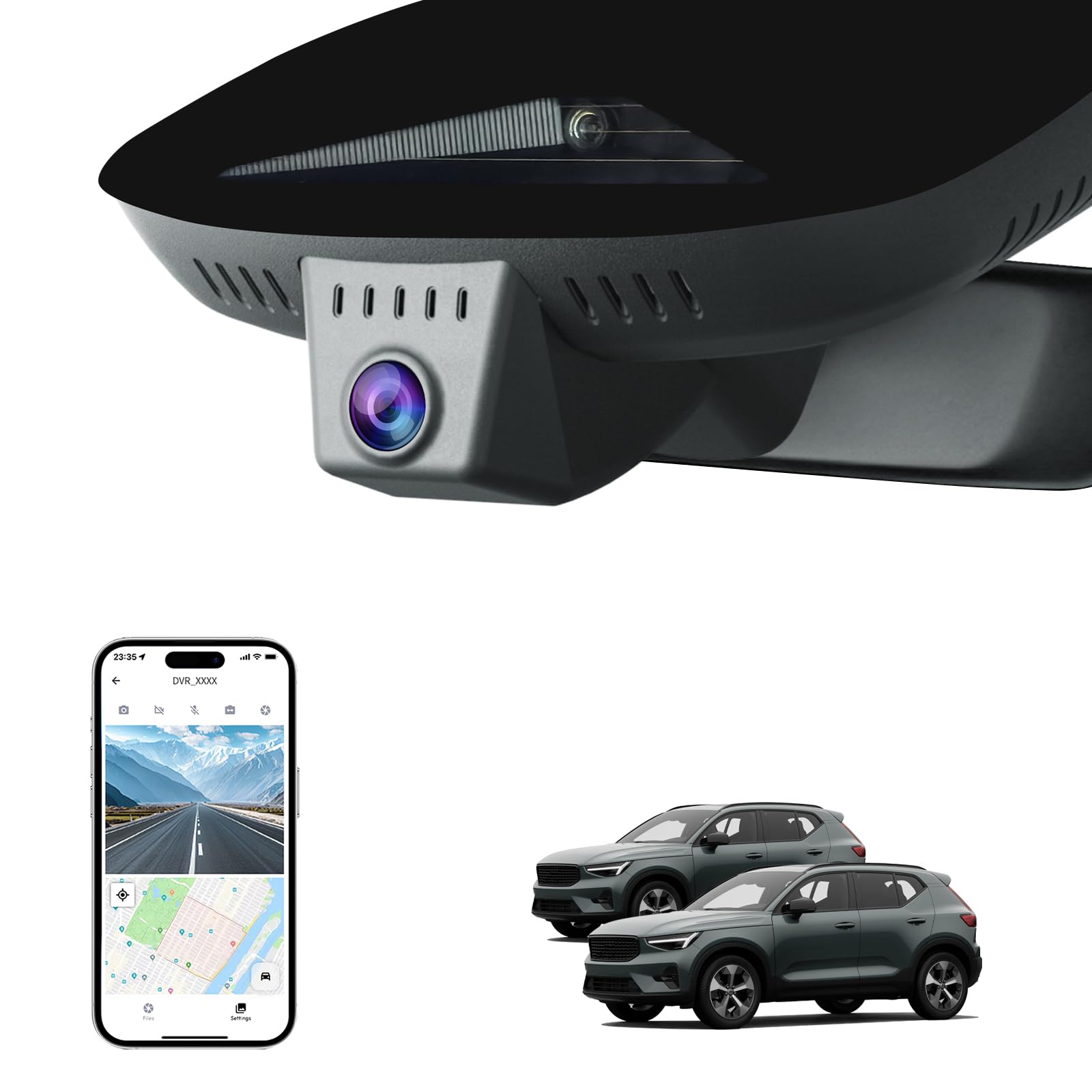 4K Dash Cam for XC40 2023-2026 XC40 Recharge 2021-2024 B4 B5 T4 T5 P8 Integrated OEM-Style UHD 2160P
