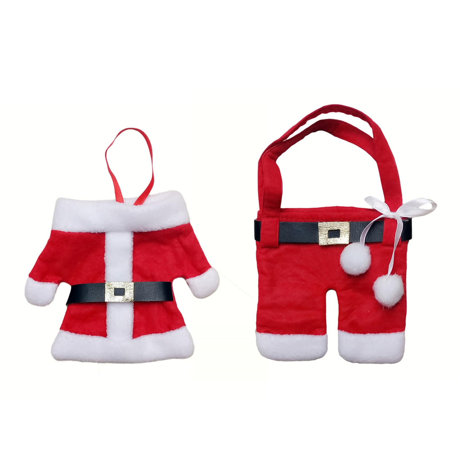 Hsioluted Of 2 Christmas Silverware Bags Dinnerware Holders Flatware Pouches for Holidays Celebration Dining Accessories Seasonal Dining Decoration
