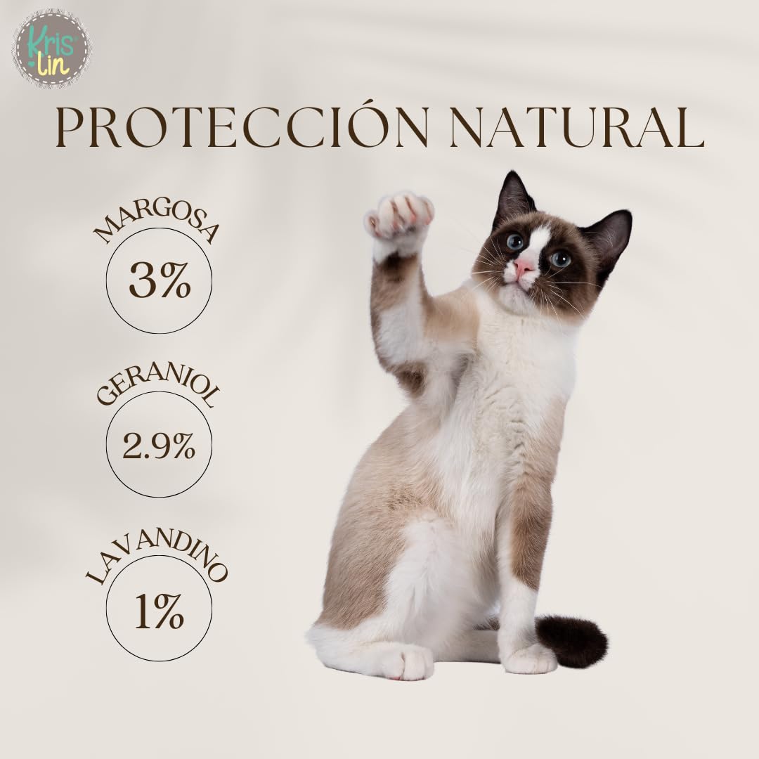 Pack de 24 Pipetas Repel para Gatos con Margosa, Geraniol Y Lavandino, contra pulgas, garrapatas e Insectos