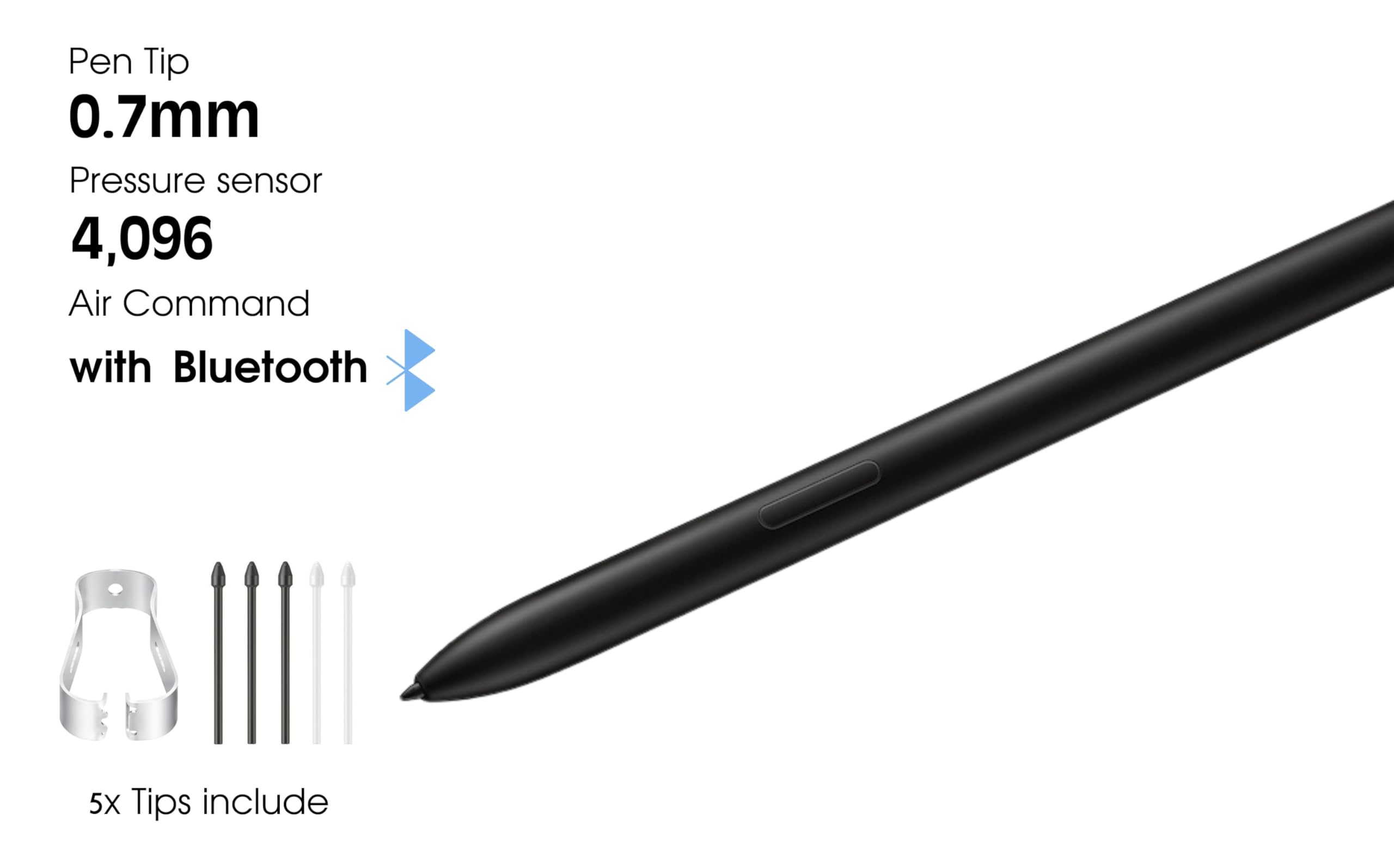 Galaxy Tab S10 S Pen (avec Bluetooth) Remplacement pour Samsung Galaxy Tab S10 Ultra, S10+/S10 Plus, S9 Ultra, S9+/S9 Plus, S9 Stylet + embouts