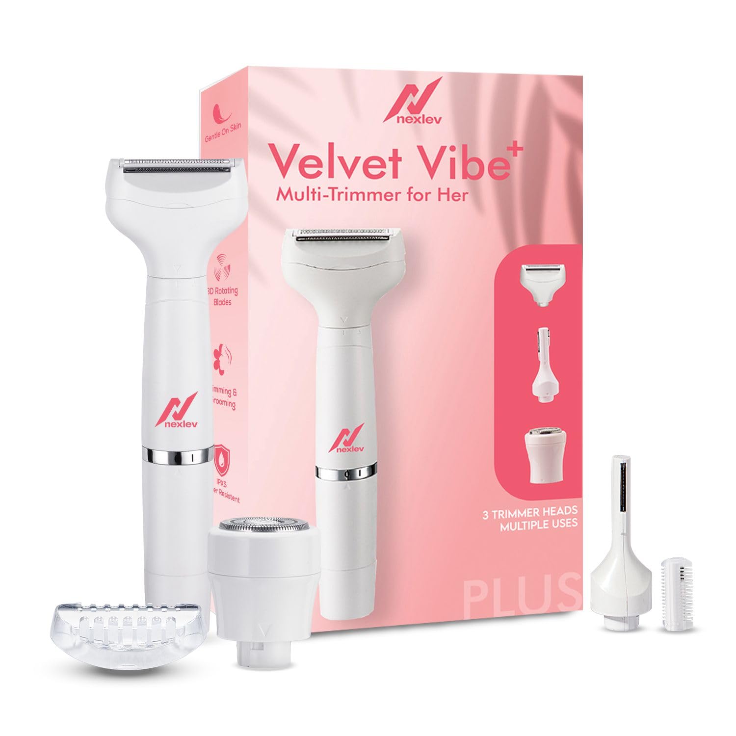 Nexlev 6-in-1 Multi-Trimmer for Body, Bikini, Face, Eyebrows, Upperlips | 3 Heads- Bikini Trimmer, Face & Body Trimmer & Eyebrow Trimmer | 2Hour Quick Charge | USB C |1.5 Hours Usage | T-02 (B0D2LD6BYJ) Amazon Price History, Amazon Price Tracker
