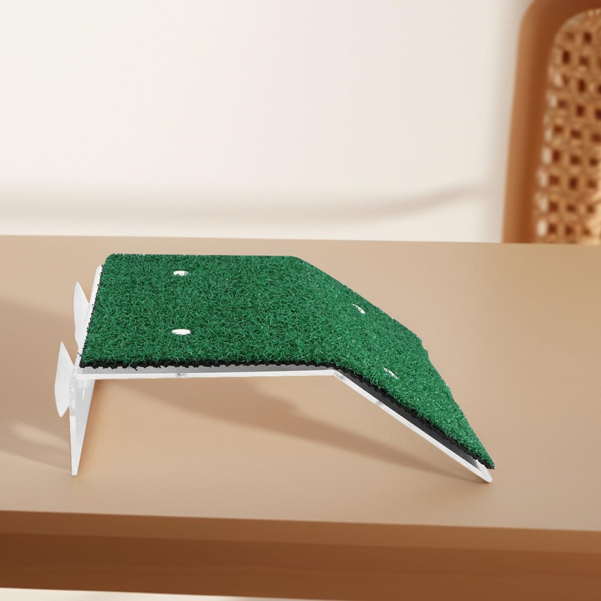 ULTECHNOVO Plataforma con Césped Artificial Realista para para Tortugas Acuáticas Rampa de PP, 2 Piezas para de Terrarios y Acuarios