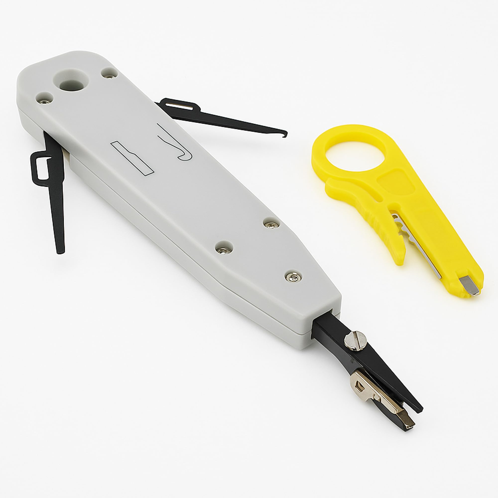 Ariati White Professional Punch Down Tool For Ethernet & Telephone Cables – Rj45 Cat5/Cat6/Cat7 Impact Tool With Wire Stripper – Network Terminal