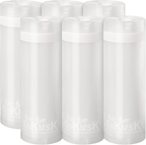 Rollos selladores al vacío, 8 x 20 pies, grado comercial, paquete de 6 rollos de aspiradora de alimentos para almacenamiento, preparación de