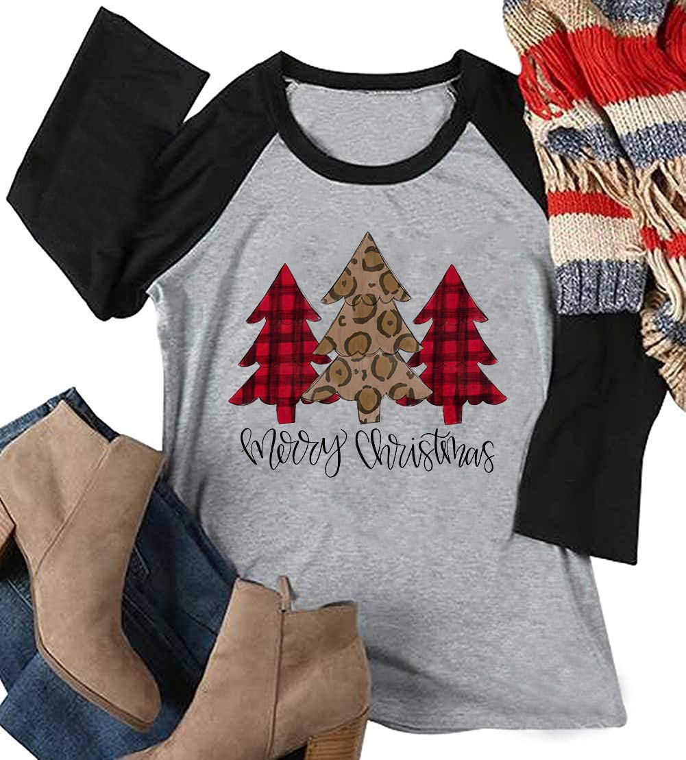Womens Halloween Christmas Holiday Celebration Striped Raglan Sleeve T-Shirts