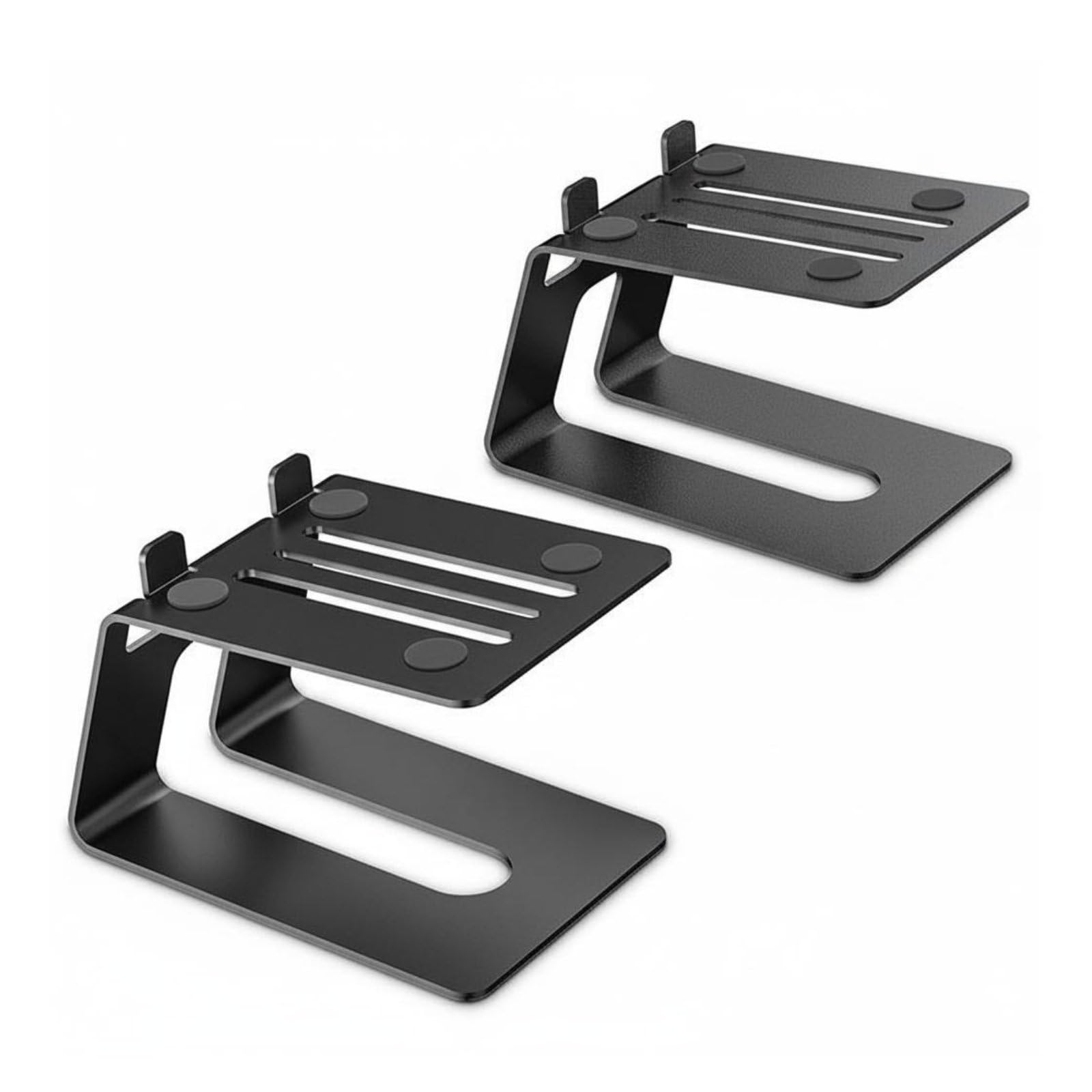 Support d'Écran Moniteur Réhausseur Enceinte Bureau Structure Métal avec Patins Antidérapants et Légère Inclinaison pour Fidélité