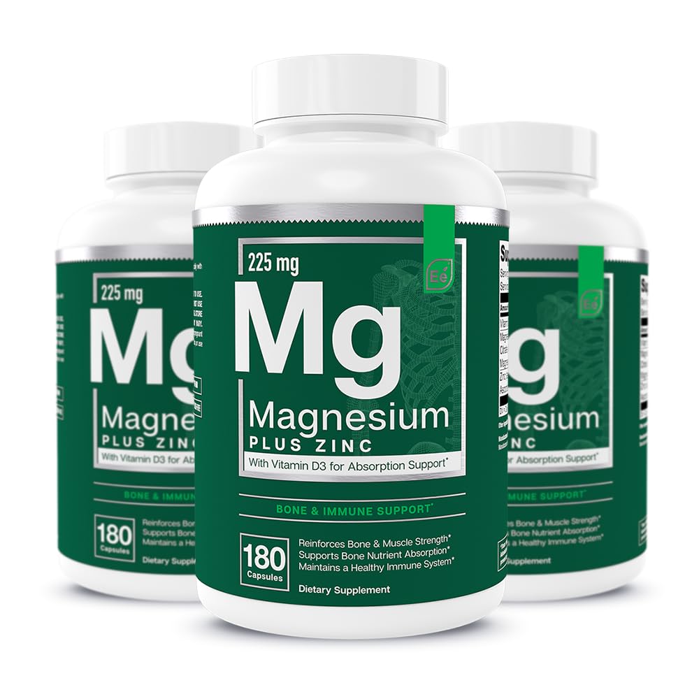 Essential Elements Magnesium Plus Zinc with Vitamin D3 | Scientifically Formulated Heart, Bone & Muscle Support | 225mg Triple-Strength Magnesium Complex with Glycinate, Malate, Citrate | 180 Count — Amazon image 11