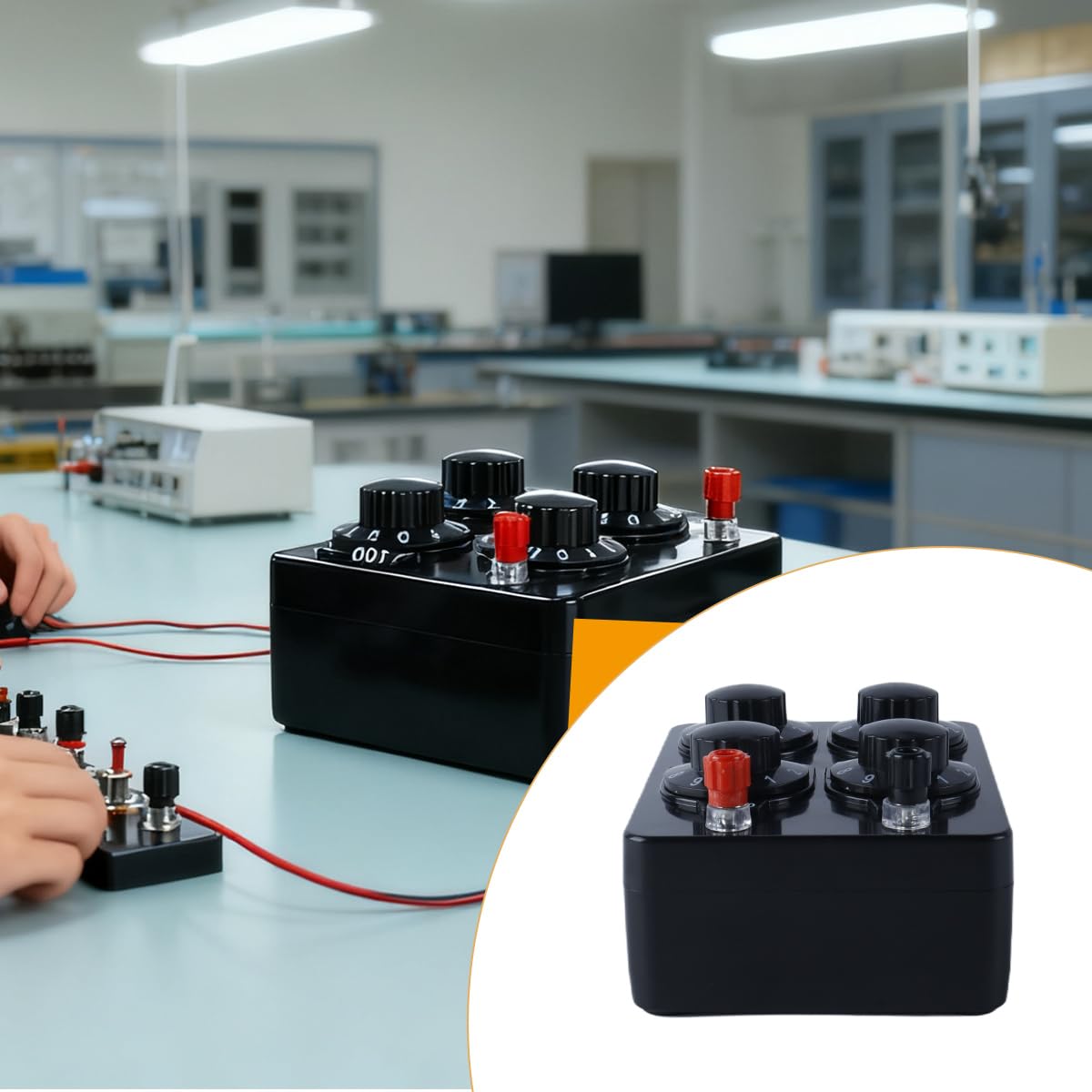 Einfache Widerstandsbox, Präzisions-Lehrgerät Mit Variabler Dekade, Widerstand 9999 Ohm, Einstellbar in 4 Stufen, 23023