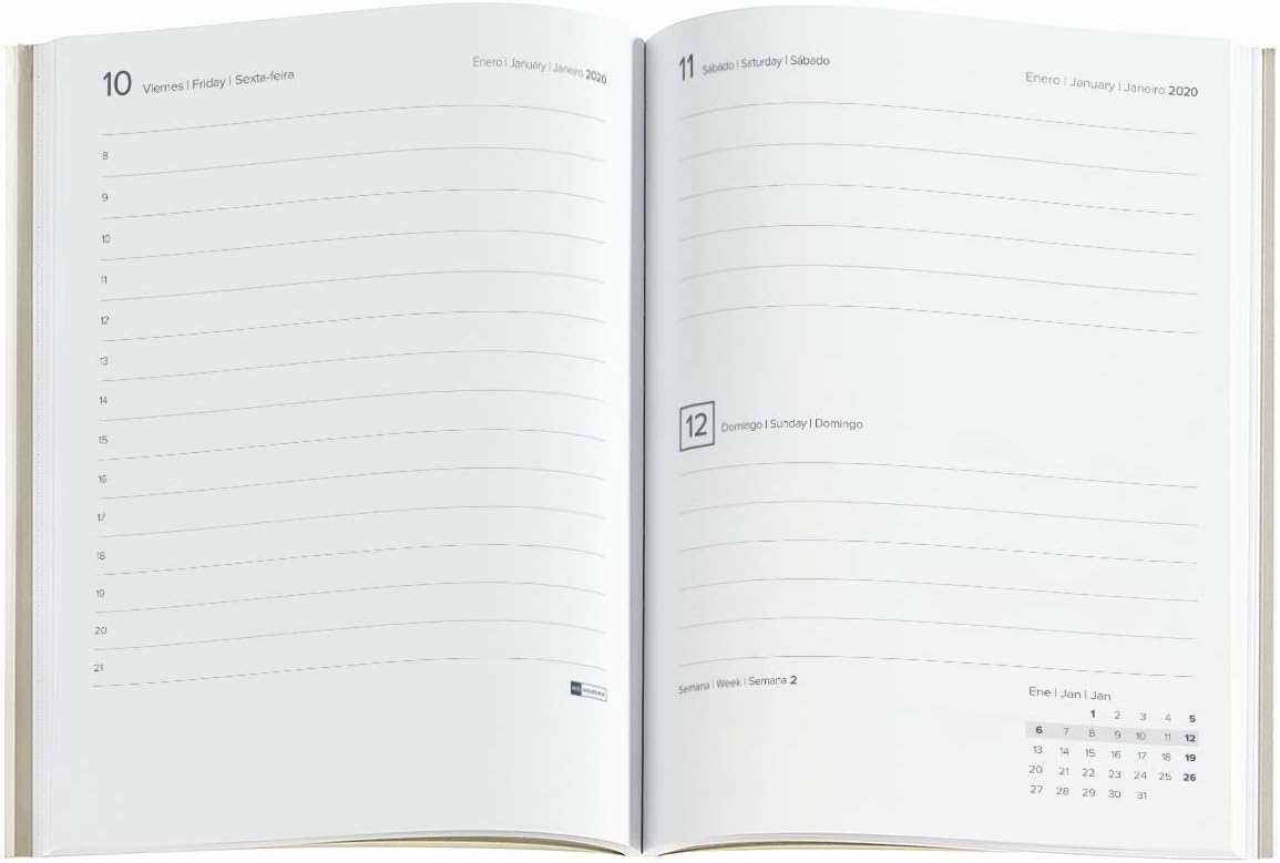 MIQUELRIUS - Milky Way Diary - Spanish, Day Page, Size 122 x 168 mm, Paper 70 g, Rigid Cover Cardboard Lined, Black Galaxy - Image 3