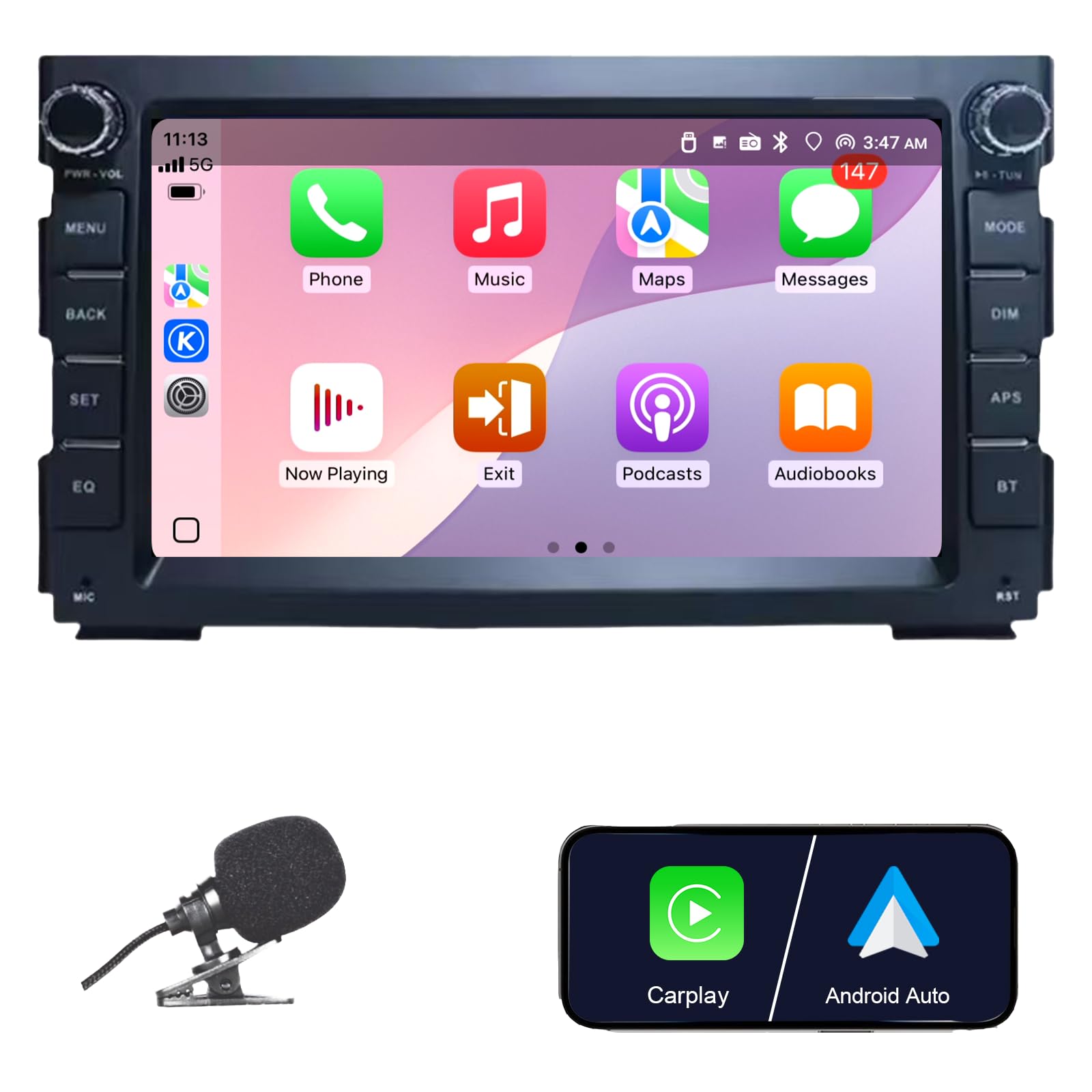 Écran Tactile 7 Pouces Autoradio pour Kia Venga et CEED 2010-2016, CarPlay sans Fil & Android Auto, Bluetooth, FM, RDS, DSP, USB, Poste Radio Voiture