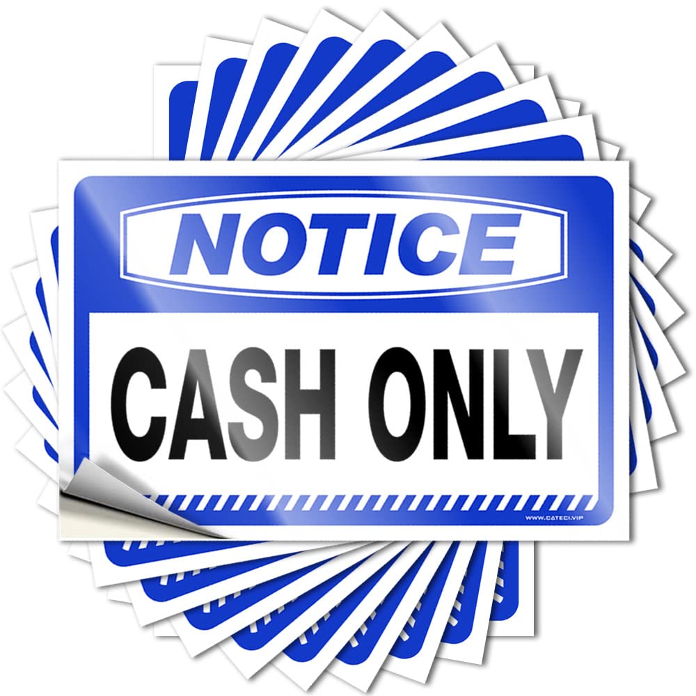 Tool Box Stickers Notice Cash Only Stickers 10 Pcs Funny Home Sign Bumper Sticker(8X12CM)