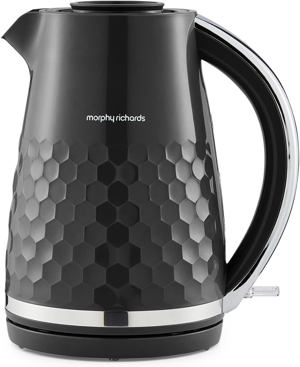Morphy Richards Hive Kettle, 1.5L, Easy Fill System, Enhanced Waterspout, 3KW Rapid Boil, 360 Degree Base, Limescale Filter, Water Viewing Window, Black, 108271