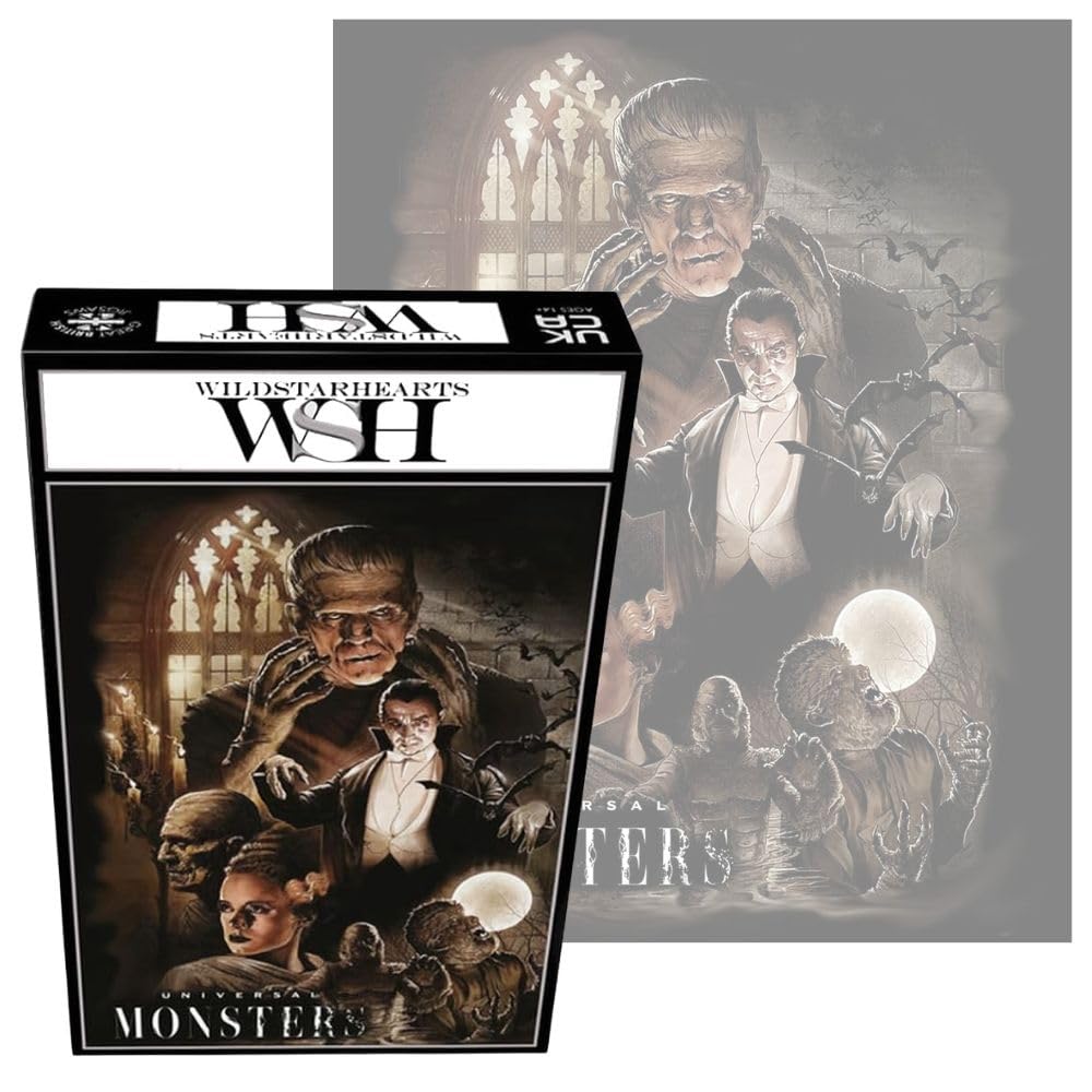 Universal Monsters Puzzle de 1000 pièces – Icônes de monstres universelles – Puzzle d'horreur classique pour adultes – Cadeau de film effrayant