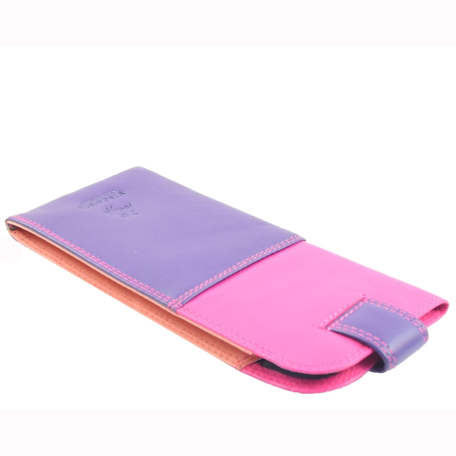 DR658 Stylowe etui na okulary z prawdziwej skóry Berry Multi, Berry Multi, S