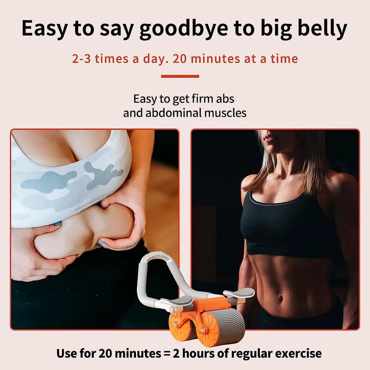 BROCCOLIN Ab Roller Wheel, Automatic Rebound Abdominal Wheel for Difficult Abdominal & Core Strength Training, Abs Roller Elbow Support Rebound Abdominal Wheel for Men Women 4