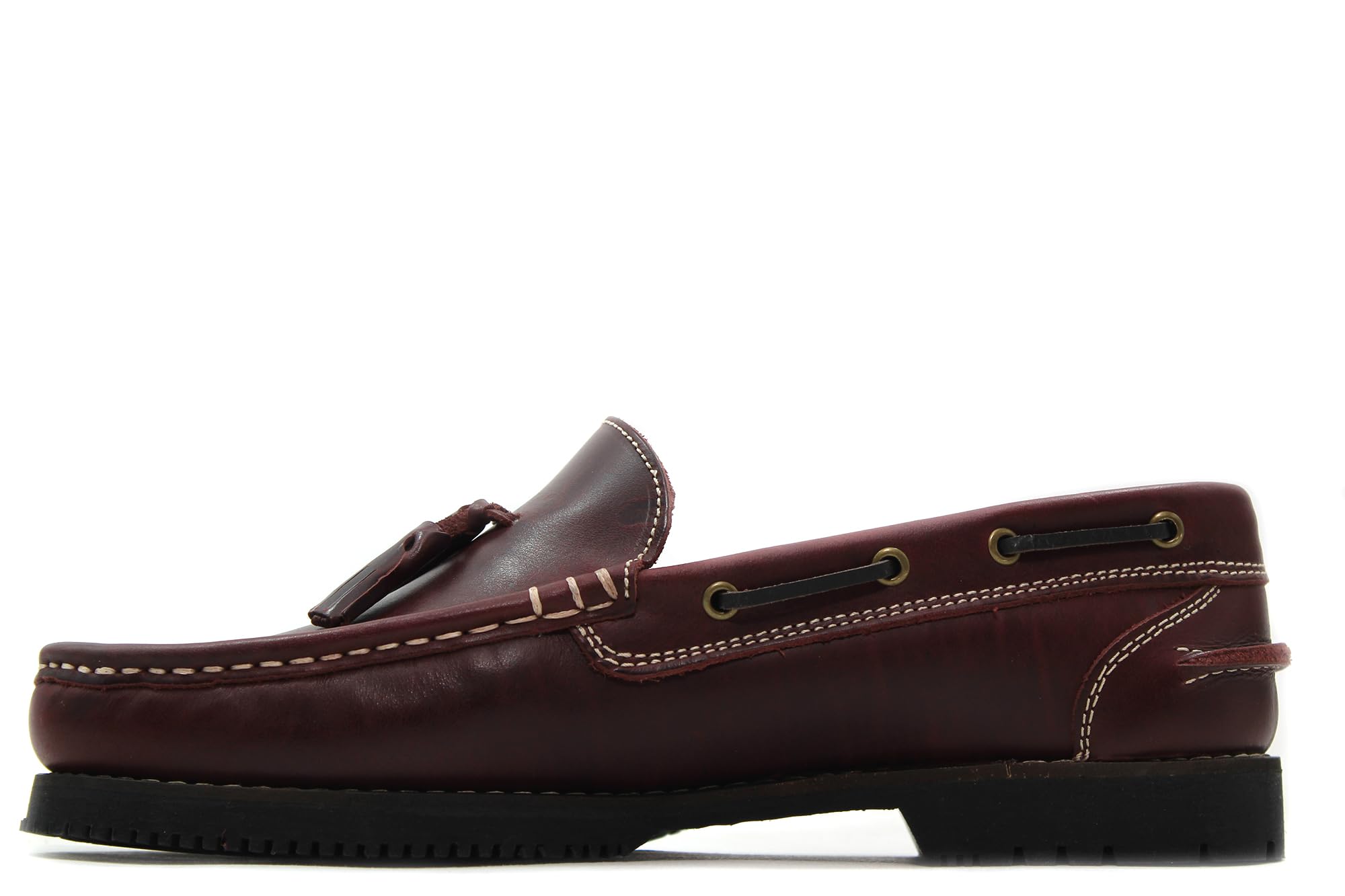S@kut - Zapato Mocasín de Piel,Suela de Goma,tacón bajo,náutico clásico con borlas para: Hombre